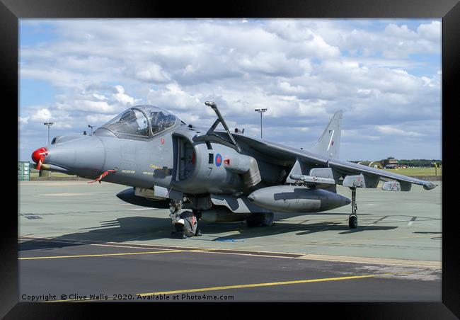 BAe Harrier seen at RAF Marham in Norfolk Framed Print by Clive Wells