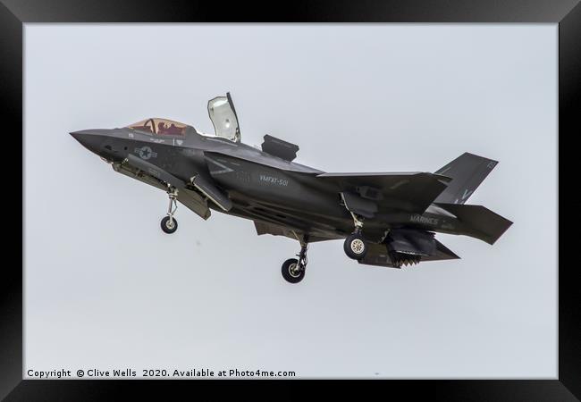 F-35 Lightning II in the hover at RAF Fairford Framed Print by Clive Wells