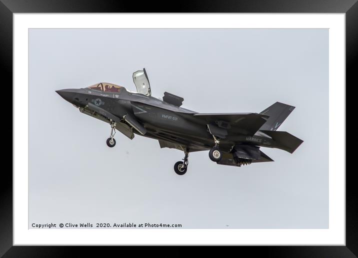 F-35 Lightning II in the hover at RAF Fairford Framed Mounted Print by Clive Wells