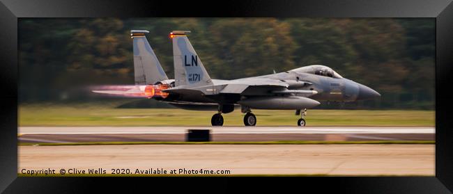 McDonnell Douglas F-15C Eagle under full power Framed Print by Clive Wells