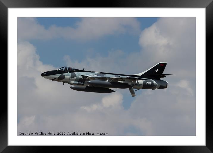 Hawker Hunter  at RAF Fairford for the RIAT Framed Mounted Print by Clive Wells