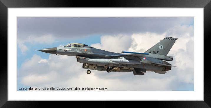 General Dynamics F-16-AM seen at RAF Fairford Framed Mounted Print by Clive Wells