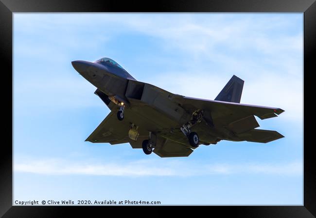 Lockheed Martin F-22A at RAF Lakenheath Framed Print by Clive Wells