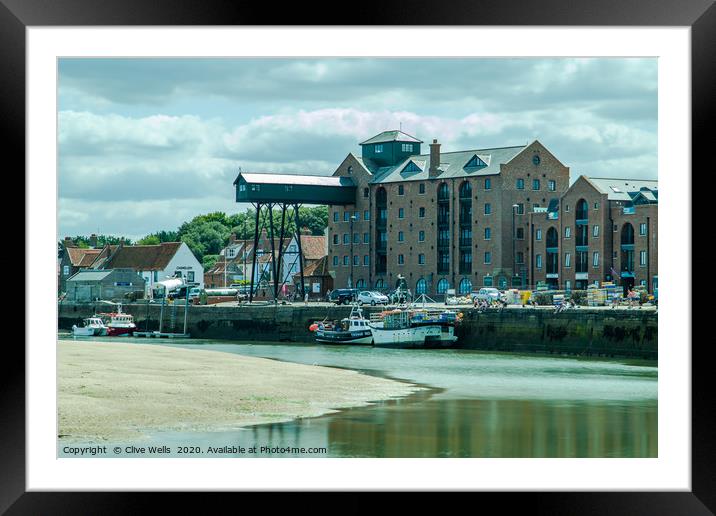 Low tide at Wells-Next-Sea in North Norfolk Framed Mounted Print by Clive Wells