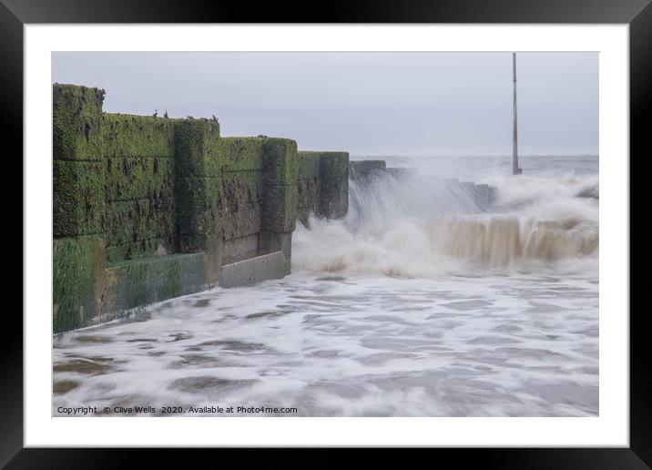 Waves using ND filter seen at Hunstanton, Norfolk Framed Mounted Print by Clive Wells