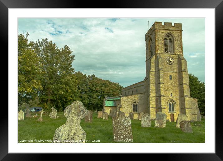 Church of "St.Mary the Virgin" in Stoke Bruerne Framed Mounted Print by Clive Wells