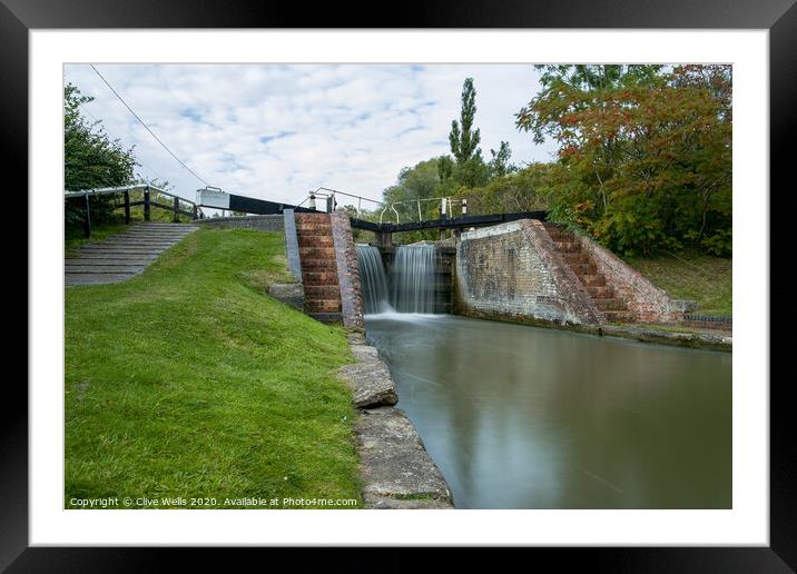 Lock gates at Stoke Brurne Framed Mounted Print by Clive Wells
