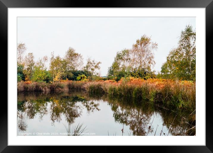 Autumn colours on an overcast day at Wolverton Framed Mounted Print by Clive Wells