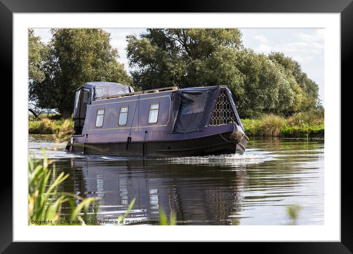Narrow boat Framed Mounted Print by Clive Wells