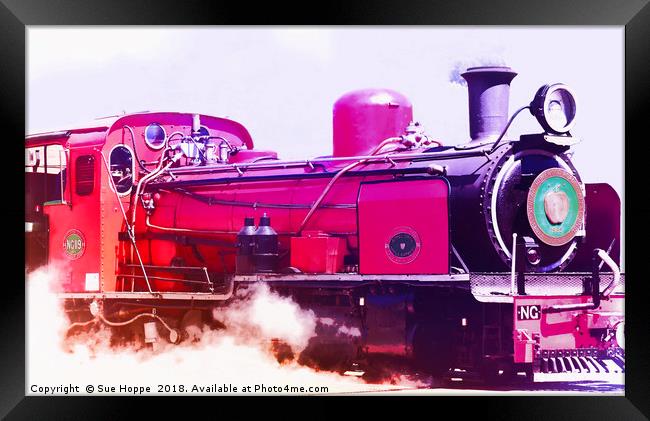 Vivid Steam Engine Framed Print by Sue Hoppe