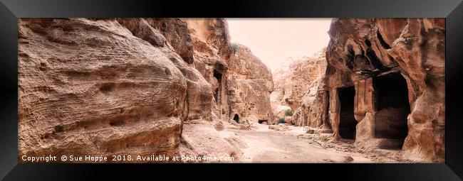 Little Petra in Jordan Framed Print by Sue Hoppe