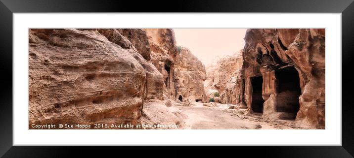 Little Petra in Jordan Framed Mounted Print by Sue Hoppe