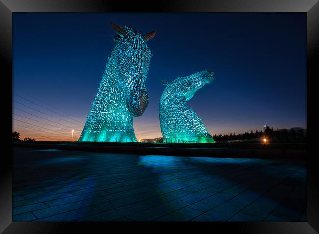 The Kelpies towering high Framed Print by Jamie Moffat