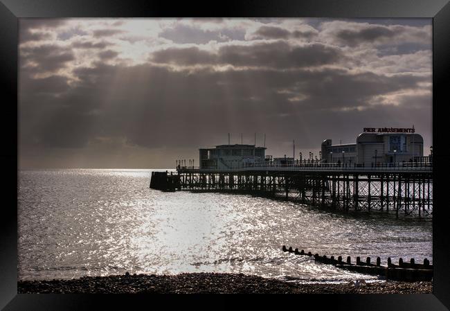 Worthing Pier  Framed Print by Terry May