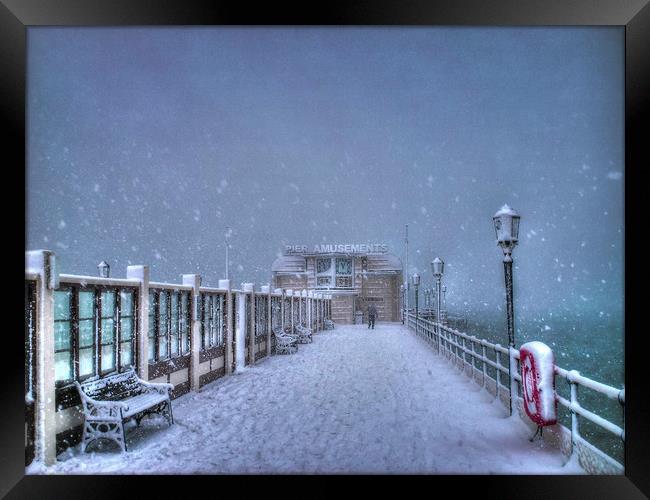 A very snowy Worthing Pier  Framed Print by Terry May