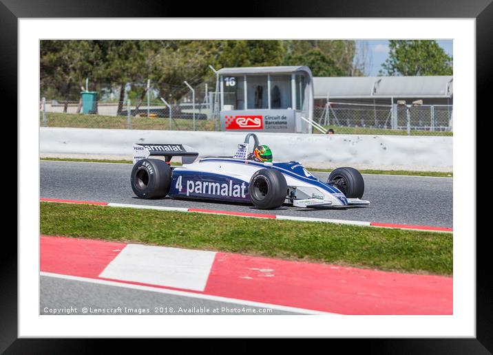 Brabham BT49C at the Circuit de Catalunya Framed Mounted Print by Lenscraft Images