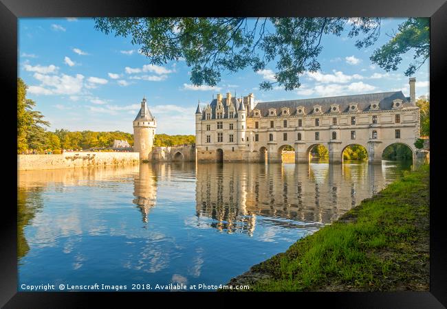 Chateau de Chenonceau and River Cher Framed Print by Lenscraft Images
