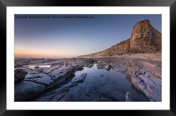 Nash Point Framed Mounted Print by Drew Davies