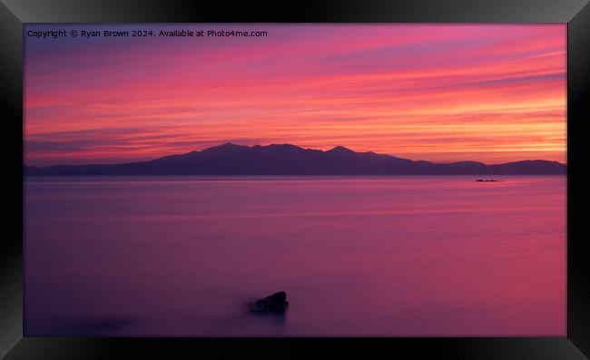 Isle of Arran (Sunset) Framed Print by Ryan Brown