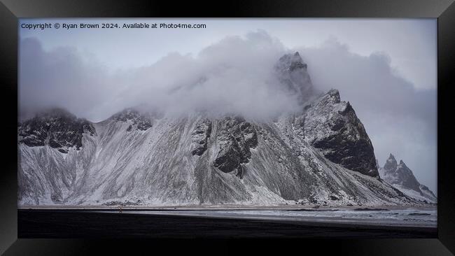 Snowy Vestrahorn Iceland Framed Print by Ryan Brown