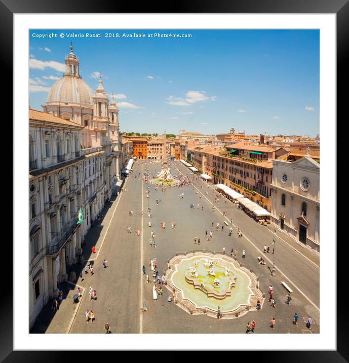 aerial view of Piazza Navona in Rome Framed Mounted Print by Valerio Rosati