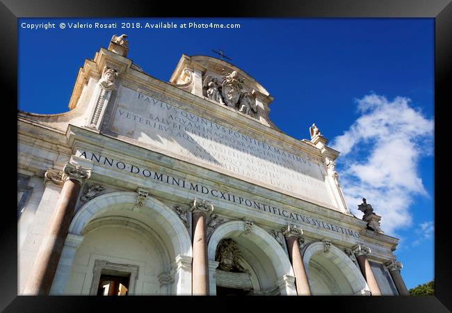 Fontana dell'Acqua Paola in Rome Framed Print by Valerio Rosati