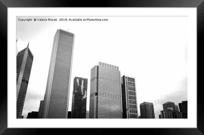 Chicago skyline  Framed Mounted Print by Valerio Rosati