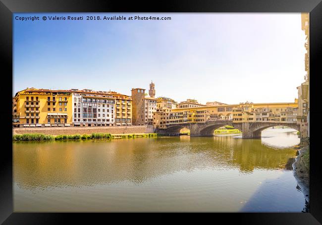 Ponte Vecchio (Old Bridge) in Florence Framed Print by Valerio Rosati