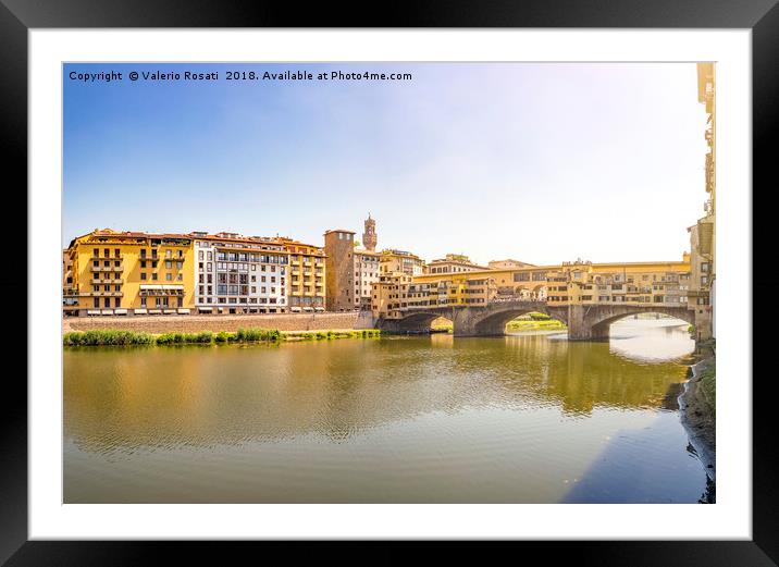 Ponte Vecchio (Old Bridge) in Florence Framed Mounted Print by Valerio Rosati