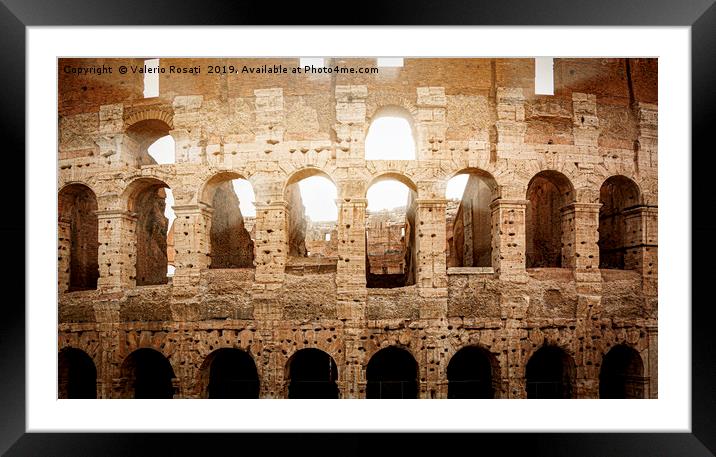 Roman Colosseum during sunset Framed Mounted Print by Valerio Rosati