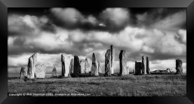 The Callanish Standing Stones Isle of Lewis B&W Framed Print by Phill Thornton