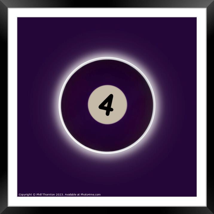 Eclipse of the Purple Pool Ball Framed Mounted Print by Phill Thornton