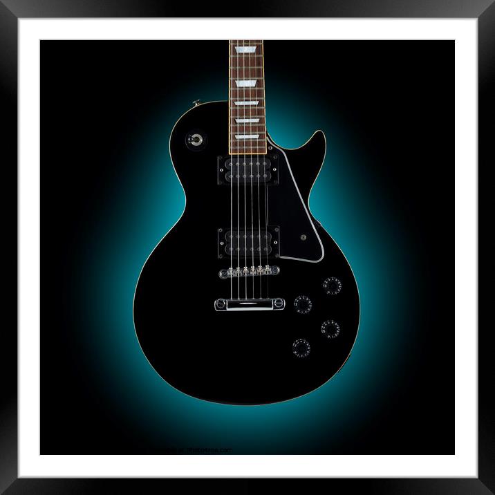 Eclipse of the Black Guitar Framed Mounted Print by Phill Thornton