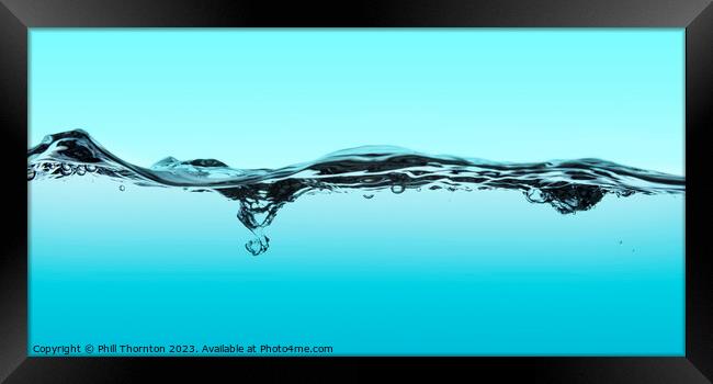 Surface Wave pattern above crystal turquoise blue  Framed Print by Phill Thornton