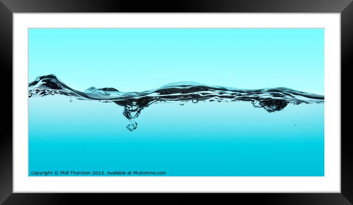 Surface Wave pattern above crystal turquoise blue  Framed Mounted Print by Phill Thornton