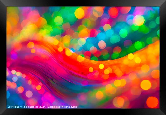 Abstract and colorful rainbow pattern of iridescent organic shap Framed Print by Phill Thornton
