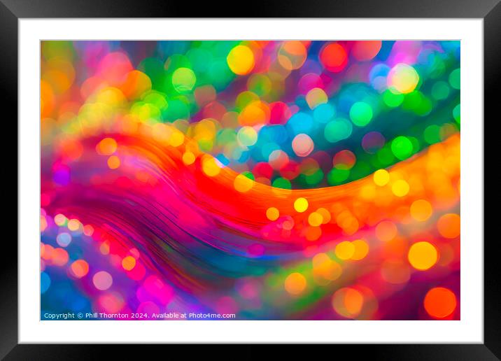 Abstract and colorful rainbow pattern of iridescent organic shap Framed Mounted Print by Phill Thornton