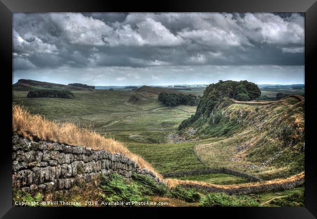 Hadrian's Wall looking East. Framed Print by Phill Thornton
