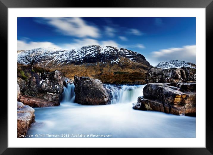 Waterfall on the River Etive. Framed Mounted Print by Phill Thornton