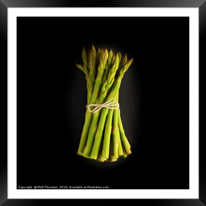 A bunch of fresh Asparagus. Framed Mounted Print by Phill Thornton