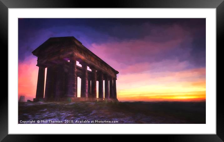 Impressionist Sunrise over Penshaw Monument No.2 Framed Mounted Print by Phill Thornton