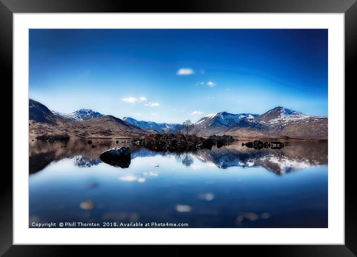 Blue Rannoch Moor  Framed Mounted Print by Phill Thornton