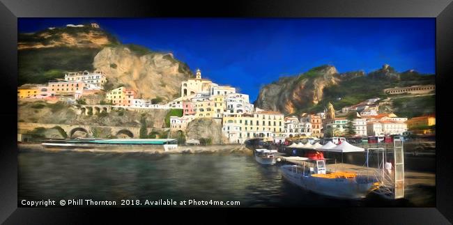 Italian village of Amalfi Framed Print by Phill Thornton