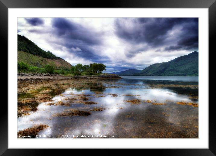 View south down Loch Linnhe Framed Mounted Print by Phill Thornton