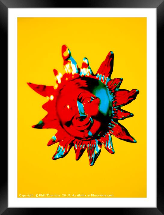 Smiling sun Christmas decoration. Framed Mounted Print by Phill Thornton