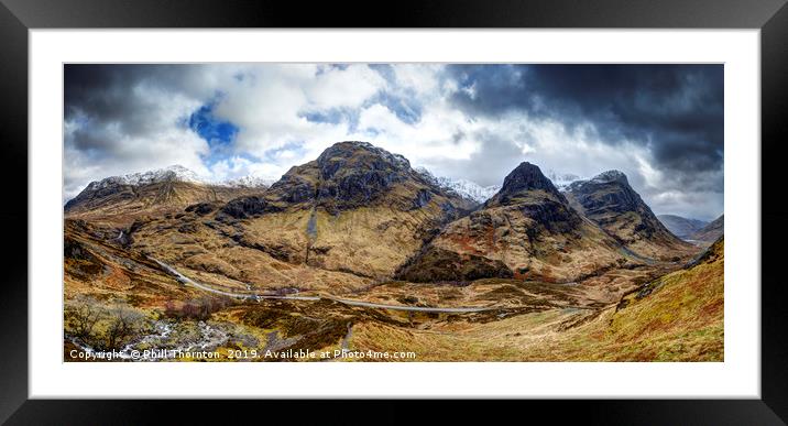 The Three Sisters of Glencoe Framed Mounted Print by Phill Thornton