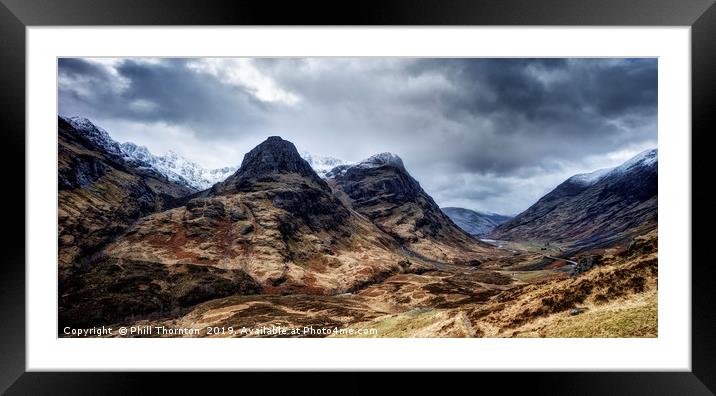 The Three Sisters of Glencoe No. 3. Framed Mounted Print by Phill Thornton