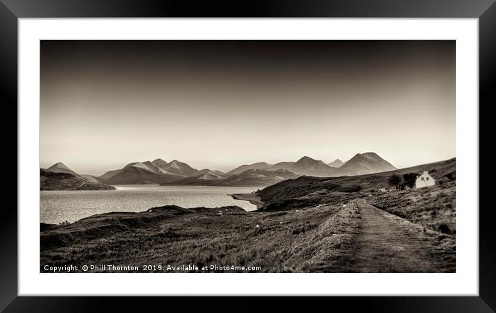 The Sound of Raasay and The Cuillin range. Framed Mounted Print by Phill Thornton