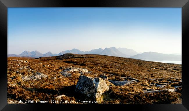 View from Dun Cann to the Isle of Skye. Framed Print by Phill Thornton