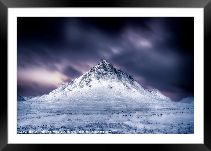 Stob Dearg No.3 toned Black & White version Framed Mounted Print by Phill Thornton